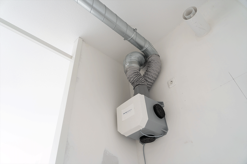Elk appartement wordt voorzien van frisse lucht door een MV-unit van Itho Daalderop.